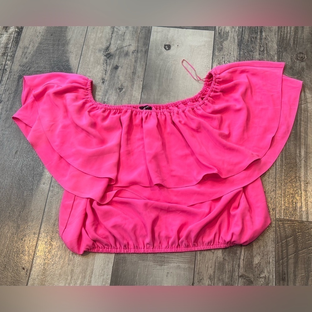 Sugarlips Bailamos Off The Shoulder Hot Pink Blouse Sexy Club Plus Sz 3x EUC